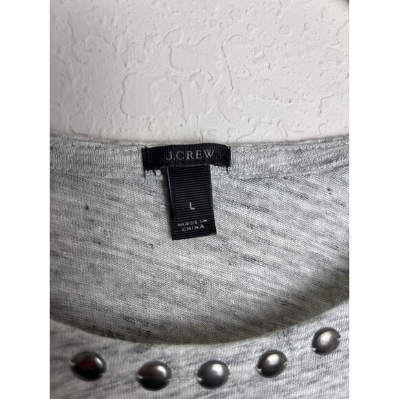 J. Crew Gray Linen Relaxed Fit  Tank Top with Silver Stud Detail Size L - Picture 3 of 7